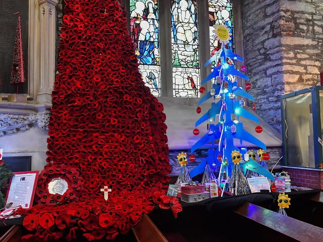 Christmas tree displays in St Columb's Cathedral form part of the annual Christmas Festival. Photo: George Sweeney