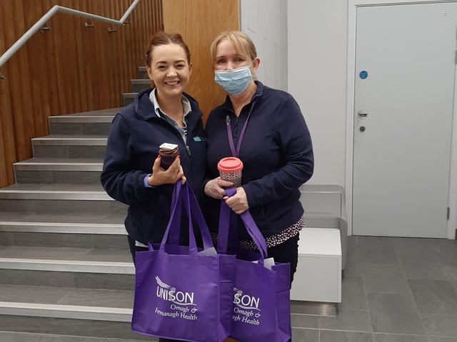 Health service workers celebrating International Women's Day at the Western Trust