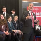 Keir Starmer at St. Columb's College on Friday.