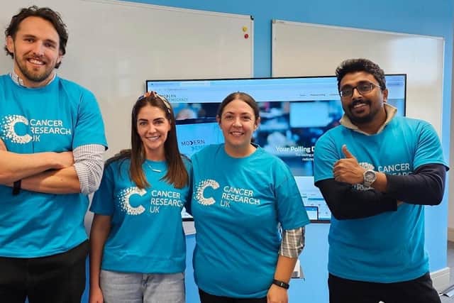 Staff at Derry-based elections tech firm Modern Democracy, from left, Tom Burns, Carleen Crossan, Louise Slavin and Manu Thomas, are preparing to step out for a unique charity drive that will see them complete a ‘Three Bridge Challenge’ around the city.