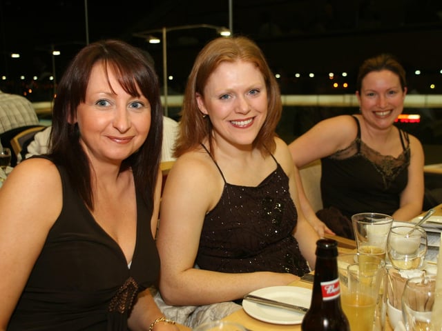 Enjoying a night out at the Lifford Stadium in March 2005.