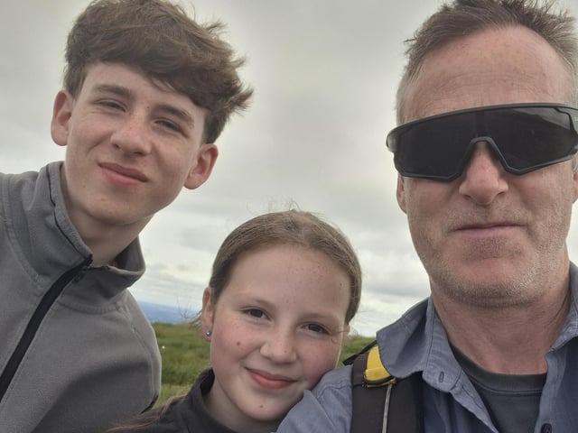 Shae, Freya and Andrew Maguire taking part in their epic #LeapLeinster challenge.