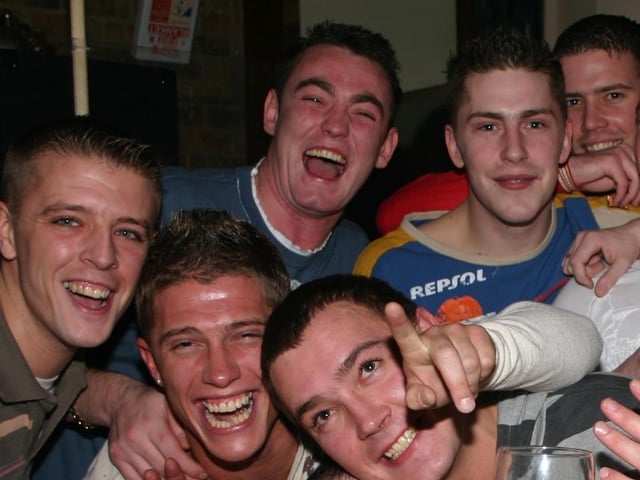 Kevin Ward third right smiles for the camera. 2201/dd : Parties and celebrations January 2006: Kevin Ward.
