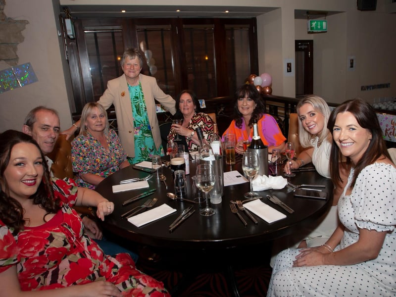 Linda pictured with some of the classroom assistants and teaching staff at her retirement function in Da Vinci's Hotel.