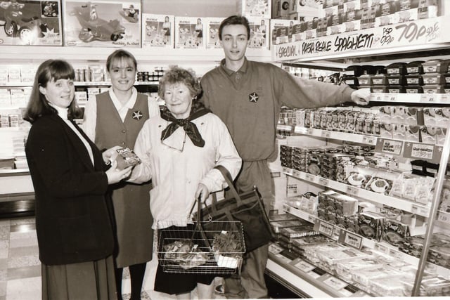 Customers and Staff at West Side Stores in Derry back in May 1994.
