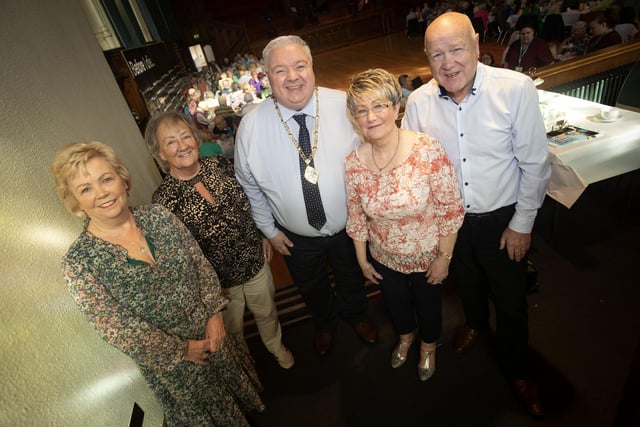 Deputy Mayor Darren Guy pictured at the Mayor's Tea Dance on Wednesday with, from. left, Valerie Neely, Margaret Miller and Patsy and Marcella Rouse.