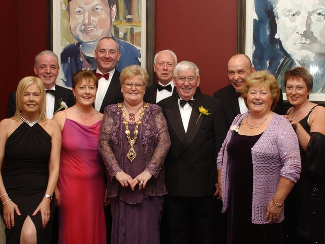 Plenty of smiles at Mayor Kathleen McCloskey's Civic Ball in May 2003.