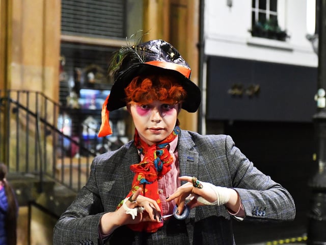 Reveller in costume at the 2024 Halloween festivities. Photo: George Sweeney