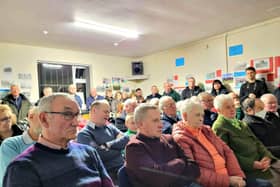 Standing room only! A packed audience listen to the findings of the farming storytelling project.