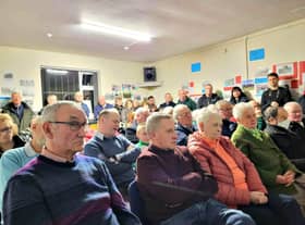 Standing room only! A packed audience listen to the findings of the farming storytelling project.
