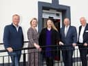 Pictured at The Amp at Ebrington are L-R Hal Wilson, Techstart, with Susan Nightingale, Zoe Jones, Louis Taylor, and Warren Ralls from the British Business Bank. (Photo - Tom Heaney, nwpresspics)