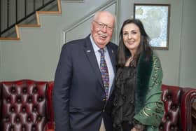 John McCarter and Moya Brennan. Picture: Martin Fleming via Donegal Association Dublin
