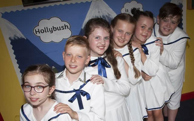 The Von Trapp children, pictured before their opening performance in the Hollybush Primary and Nursery School’s ‘The Sound of Music’ on Tuesday night last. (Photos: Jim McCafferty Photography)