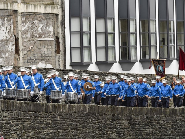 The ABOD parade on Derry’s Walls on Saturday morning. Photo: George Sweeney