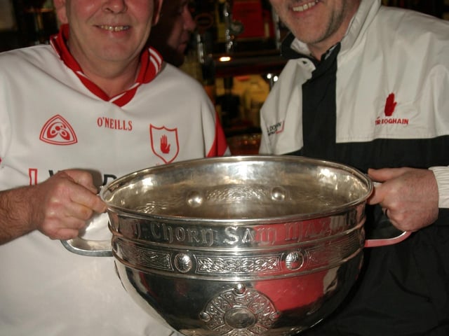 Celebrating Tyrone winning the All-Ireland Senior Football Championship against Armagh in September 2003