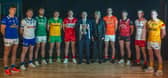 Ulster GAA President Ciaran McLaughlin with representatives of the competing counties, including Derry's Conor Doherty, at the official launch of the Bank of Ireland Dr. McKenna Cup on Wednesday night.