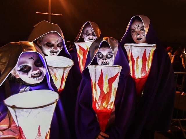 One of the groups who took participated in the Halloween parade. Photo: George Sweeney