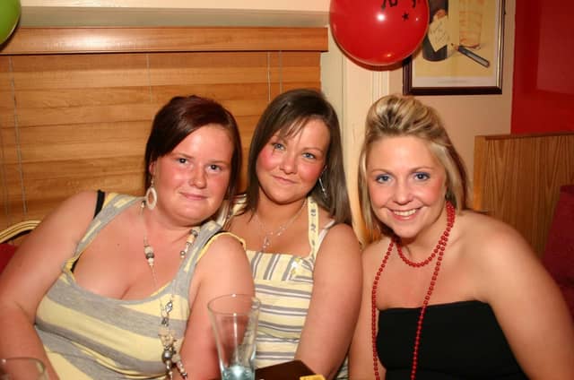 Girls night out Jenny, Georgina and Jenifer enjoying the party. 3989/dd : Parties and celebrations across Derry in May 2006.