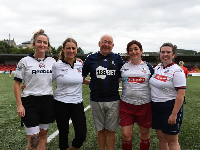 The Ar An Liathróid team took part in the Foyle Pride Football v Homophobia soccer competition held in Brandywell Stadium. Photo: George Sweeney