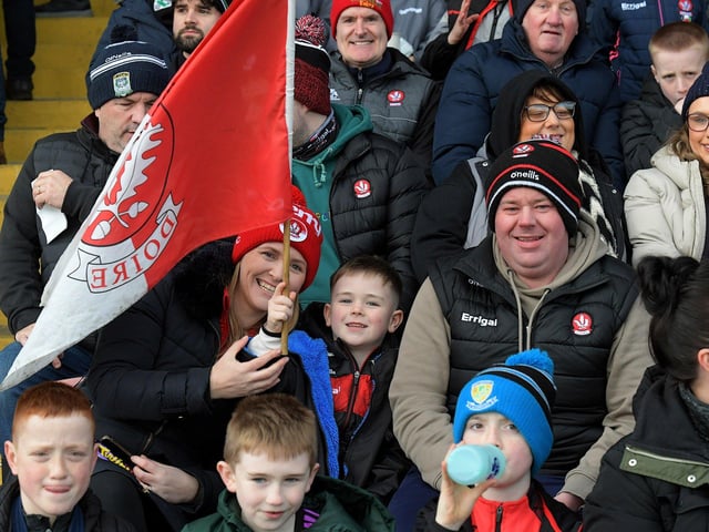 Fans in Celtc Park for the Derry v Dublin game on Saturday. Photo: George Sweeney