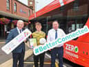 Michael Geoghegan, Ulster GAA Vice-chairperson, Oisin Barr, Doire Colmcille GAC, and Raymond Edwards, Translink Senior Inspector.