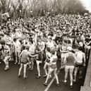 Runners get ready to set off on the Male Mini Marathon in December 1983