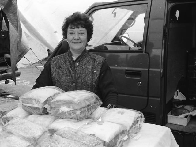 A stallholder at the old Foyle Street market.