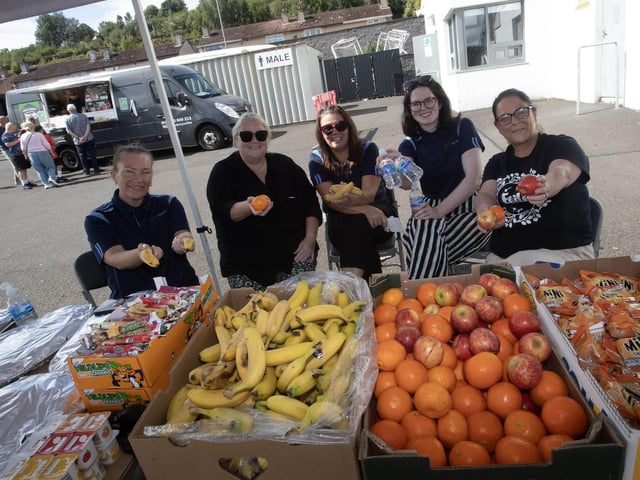 Staff from the Bogside, Brandywell Health Forum who provided all the fruit and water at the Ryan McBride Cup. (Photos: Jim McCafferty Photography)