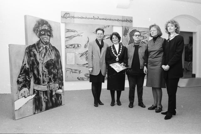 The opening of an Ida Appleboorg exhibition in the Orchard Gallery.