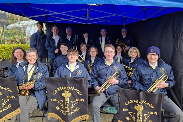 The Carndonagh Brass Band who entertained the crowds at Barrack Hill.
