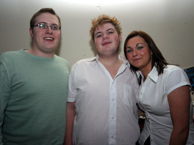 Charles poses for the photographer with Eddie Brown and Rachel Mc Farland 0009/JML : Parties and celebrations January 2006: Charles Conaghan.
