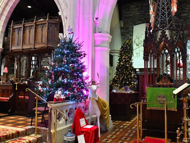 Seasonal display in St Columbs Cathedrals South Transept forms part of the annual Christmas Festival.  Photo: George Sweeney