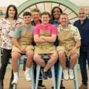 Paul, Prue, Alison and Noel with finalists, Matty, Josh and Dan