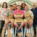 Paul, Prue, Alison and Noel with finalists, Matty, Josh and Dan