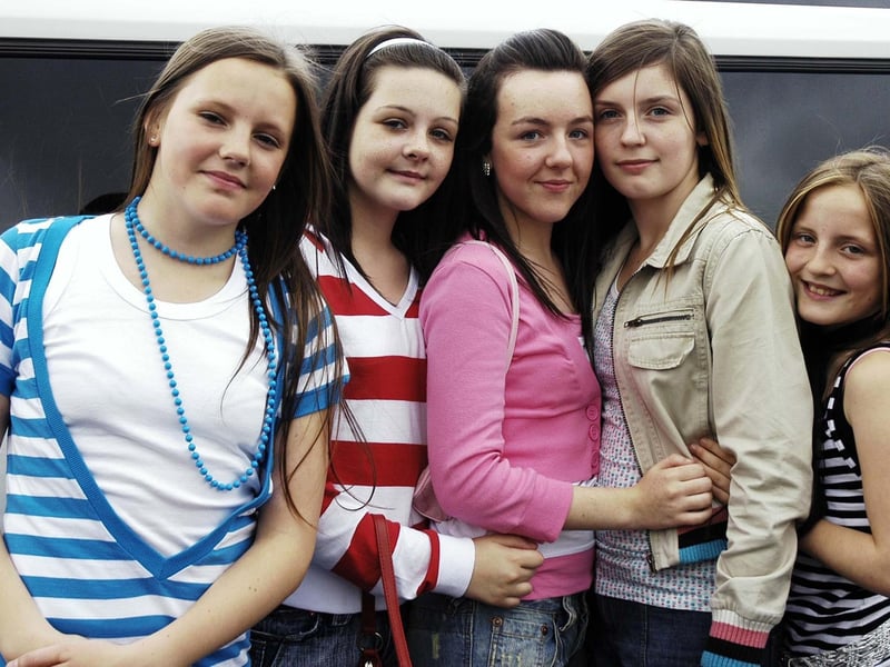 Hayley, Laura, Melissa, Stephainie and Katrina pictured on their way to the Girls Aloud concert. : .