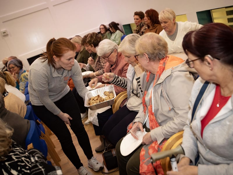 The Old Library Trust's Julie White serving up some of the delicacies made at Tuesday night's Masterclass. (Photos: Jim McCafferty Photography)
