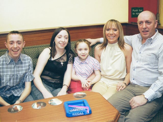 Niall, Natalie, Demi, Paula and 40th birthday boy Kevin Gallagher pictured at the party in the PO Club.