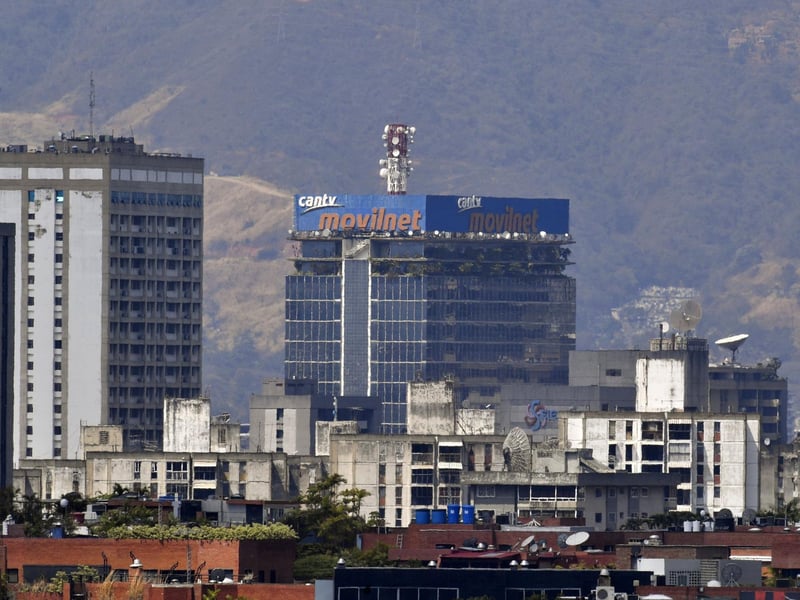 View of the state-owned telephone and internet company CANTV headquarters in Caracas, on March 10, 2019. CANTV acquired True.net, the internet service provider established by Patrick 1995, in 1997. (Photo credit should read YURI CORTEZ/AFP via Getty Images)