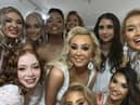 Amy, centre, with fellow Miss Great Britain contestants.