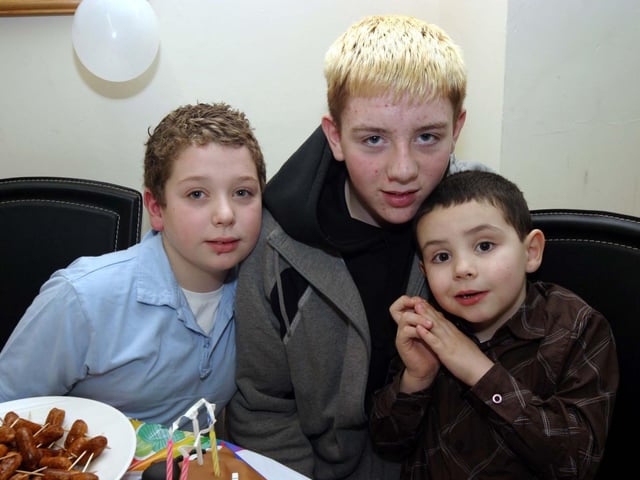 Declan enjoys his 5th birthday party with his uncles James and Sean 0007/JML : Parties and celebrations January 2006: Declan.
