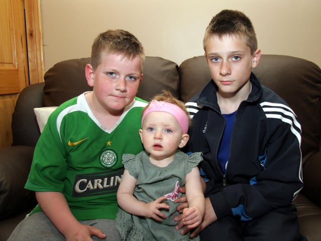 Taylor pictured her uncles Ryan and Dean Browne at her birthday party 0115JML : Parties and celebrations across Derry in May 2006.