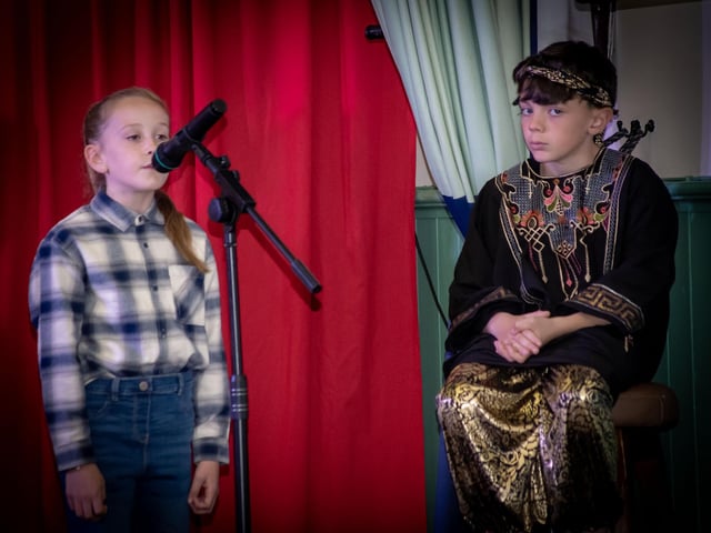 Eireann Wilson singing her solo 'Poor Poor Joseph’ during Wednesday's show in the Long Tower Primary School.