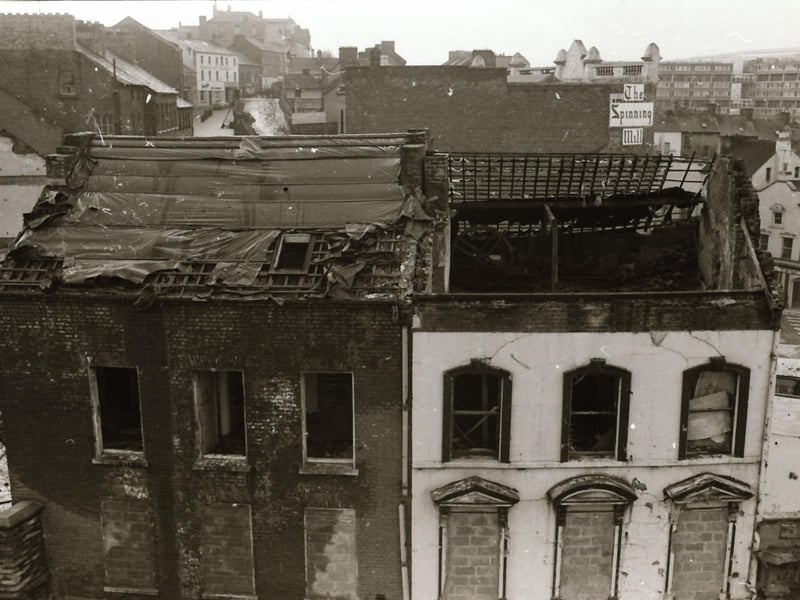 Strom damage to buildings in Derry.