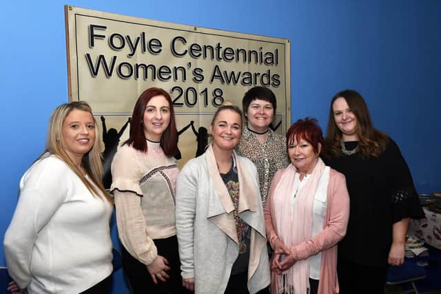 Róisín Barton, second from right, at a Foyle Centenial Women's Awards luncheon in the Gasyard Centre in 2018.