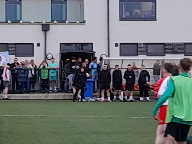Footballers and supporters at the Galliagh Community Response (GCR) Memorial Cup in memory of Bronagh McLaughlin and Caitlin McLaughlin last Saturday.