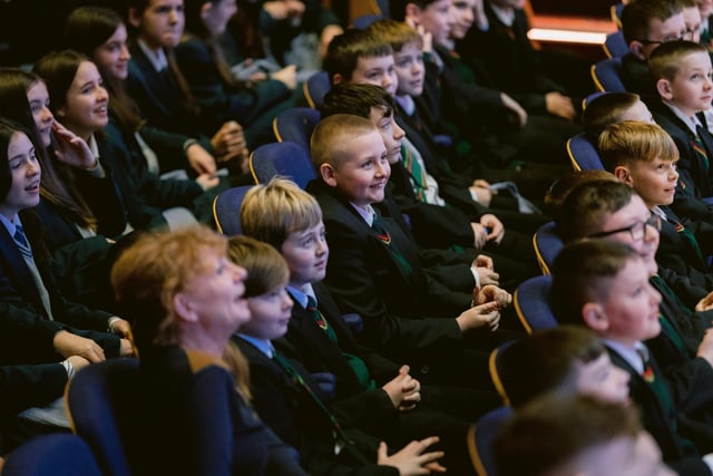 Pupils enjoying the Water Warriors event at the Millennium Forum