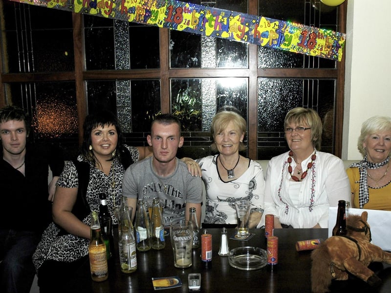 Conor pictured with all his friends and family. : .