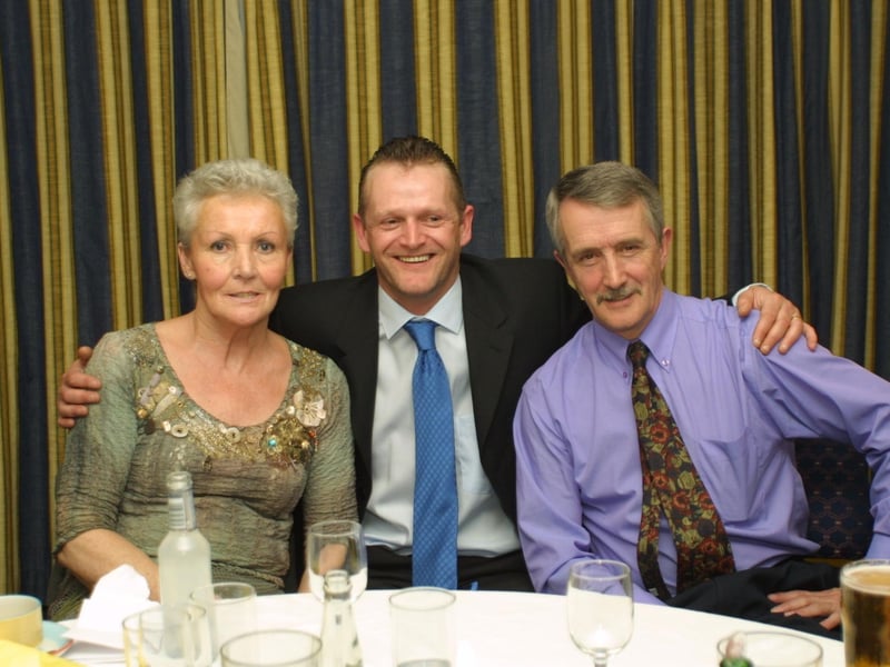 Kieran pictured with his mum and dad, Della and Malachy Connor.