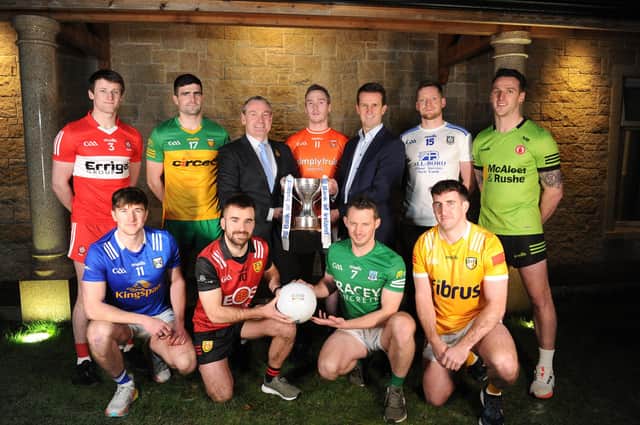 Representatives of each county at the official launch of the 2023 Dr. McKenna Cup.
