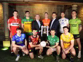 Representatives of each county at the official launch of the 2023 Dr. McKenna Cup.